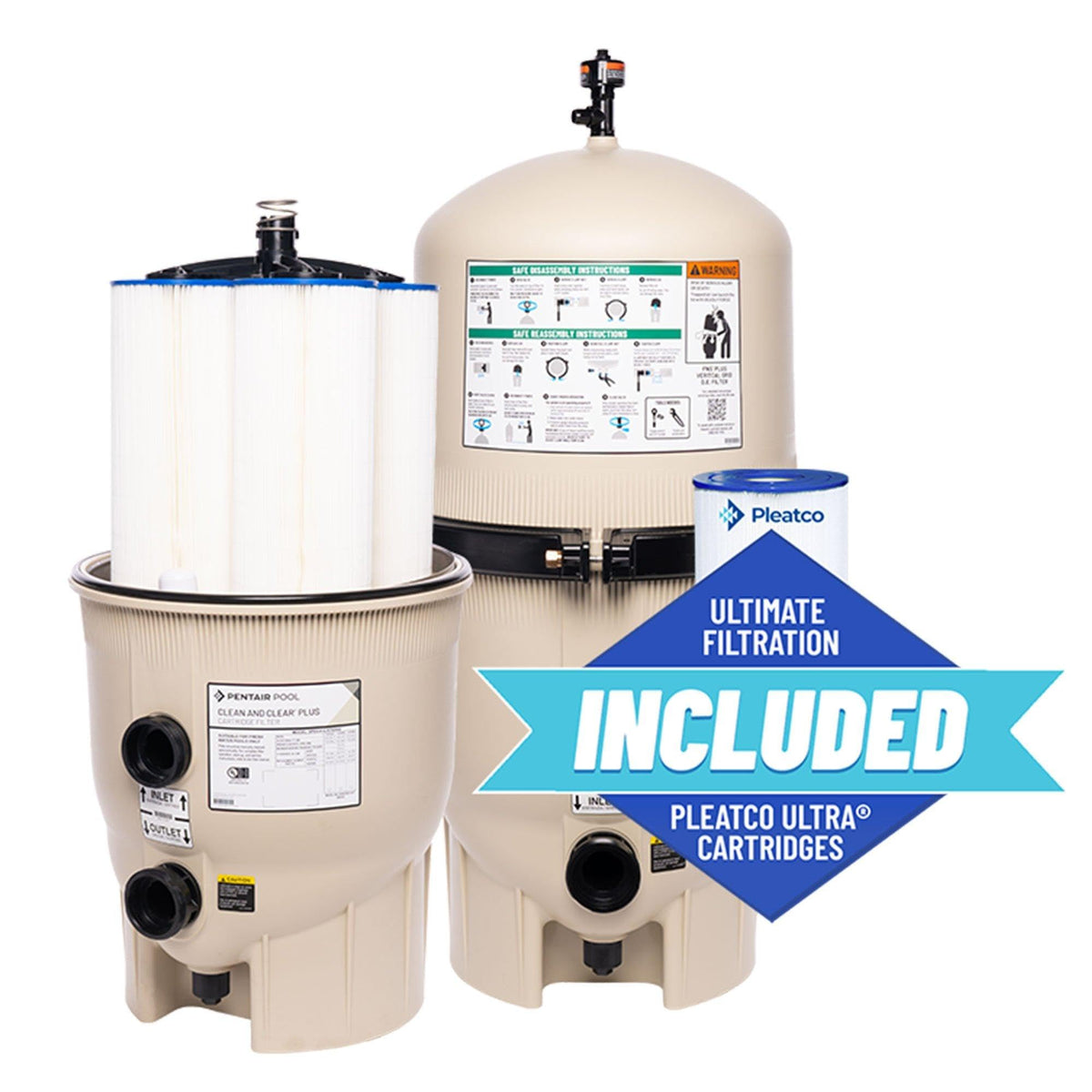 The large filter area on the Pentair EC-160301 provides increased dirt capacity.