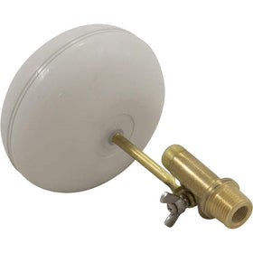 Pentair float valve close-up with brass construction for reliable water level control