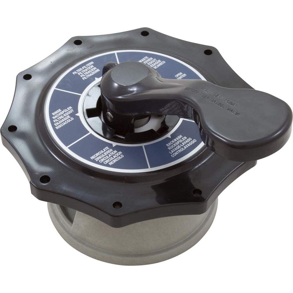 Pentair lid assembly for 2-inch top-mount hybrid valve with 6-position control.