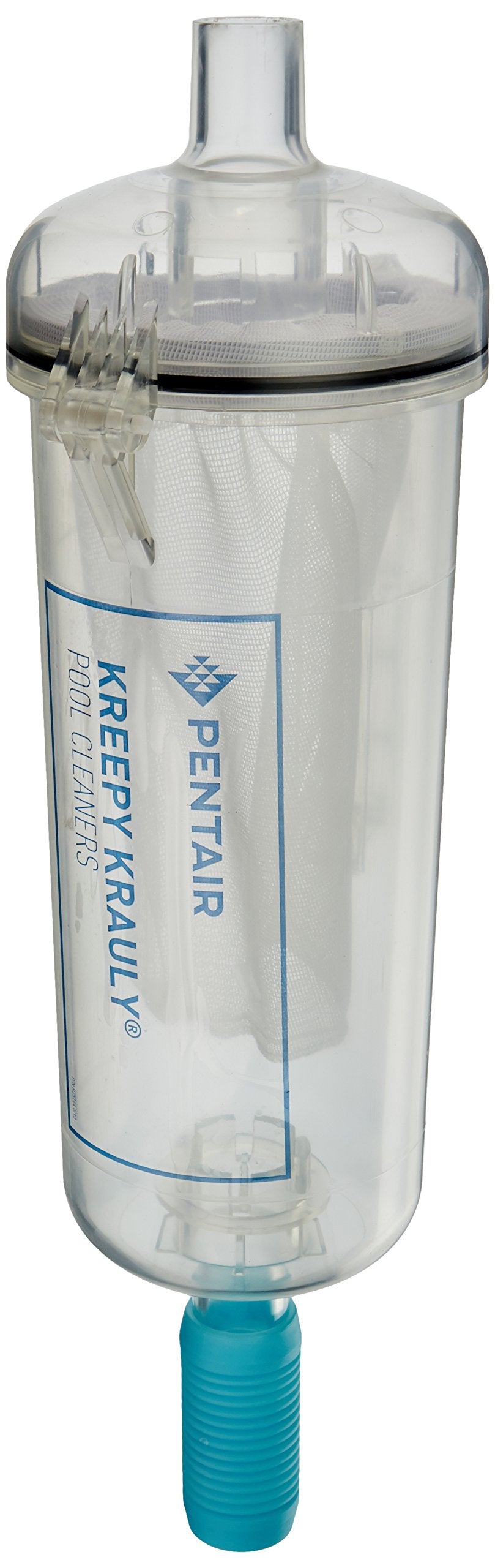 Pentair R211084K clear leaf trap with handle for debris-free pool cleaning.