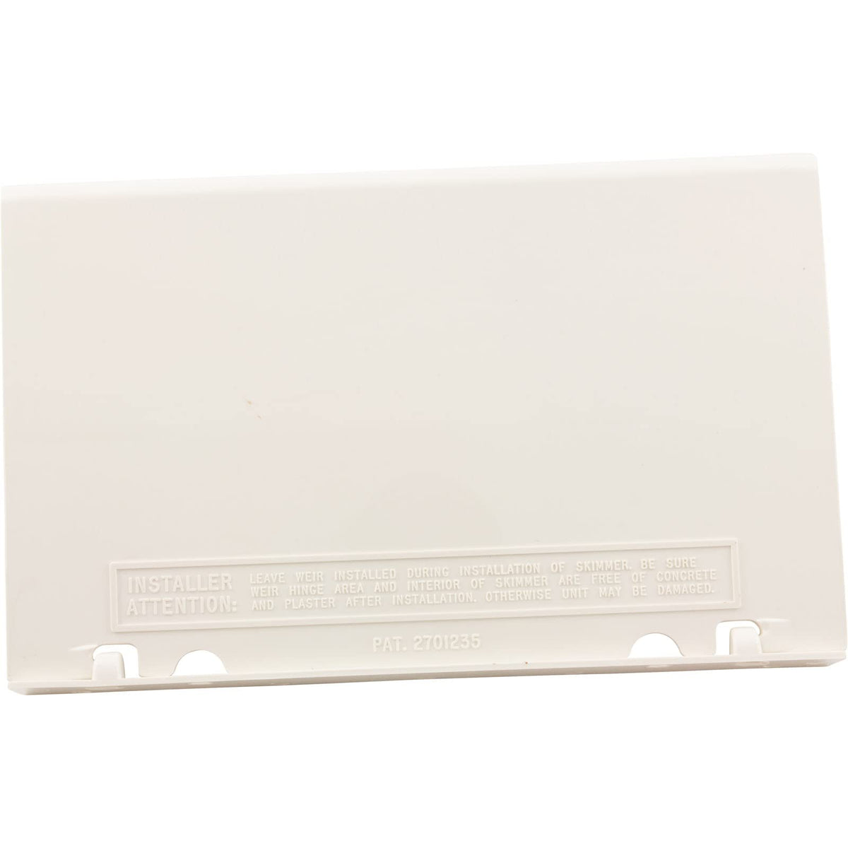 Pentair Sta-Rite U-3 skimmer weir hinge function demonstrated in installation-ready view.