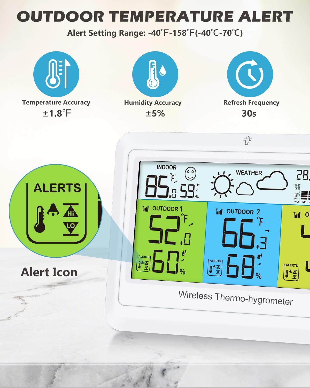 PENTASPI Weather Station barometer graph highlights pressure trends on the screen.