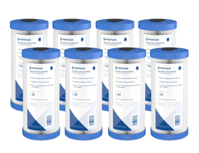 Pentek R50-BB Big Blue 10-inch sediment filter with high dirt-holding capacity.
