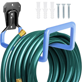 PeoMev hose hanger wall-mount installed on fence for tidy backyard organization