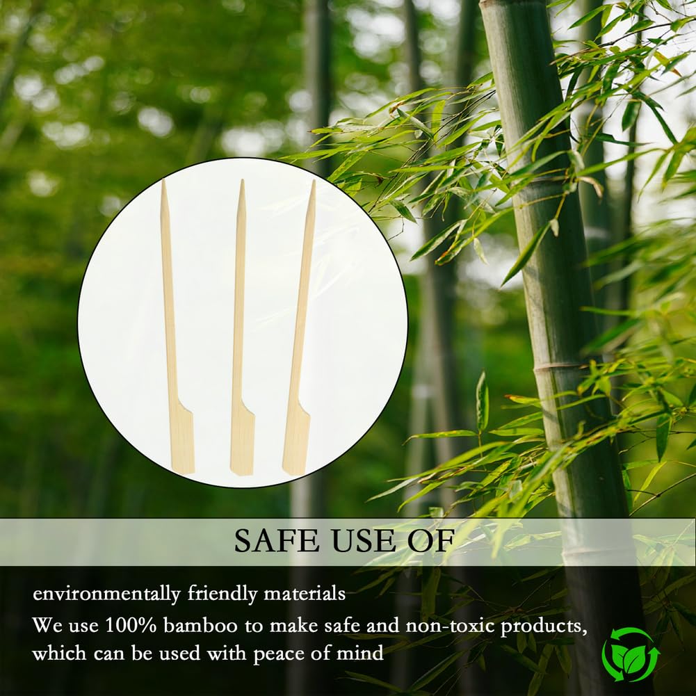 PEOUWNES kabob sticks bamboo 6in sturdy, splinter-free for safe piercing.