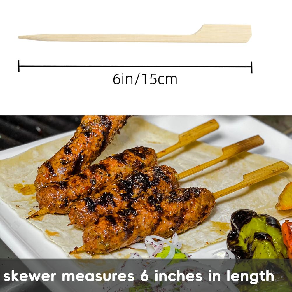 PEOUWNES bamboo skewers for appetizers 6in ideal for canapés and cocktails.
