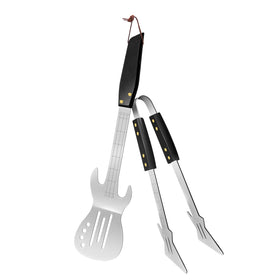 PEPKICN Rock Guitar spatula on grill for precise flipping and bold style.