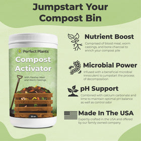 Perfect Plants compost activator powder ready to sprinkle into piles for easy use.