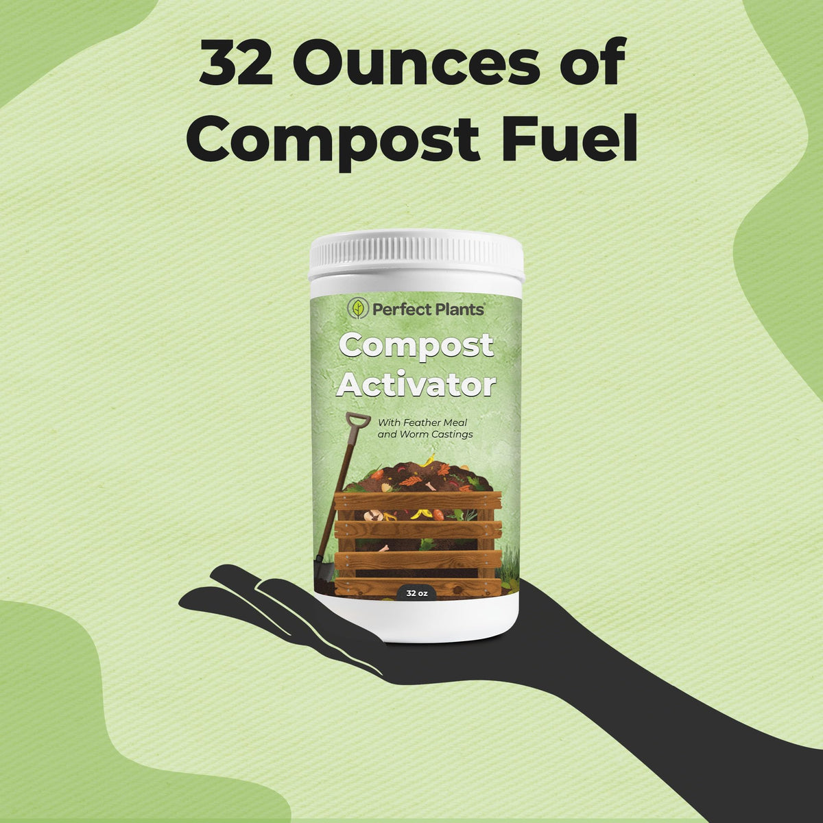 Perfect Plants compost activator in tumbler for even distribution during turning.
