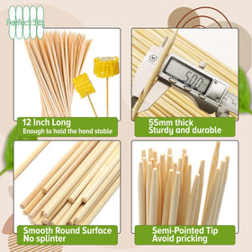 12-inch Perfect Stix Woodne skewers ideal for even cooking