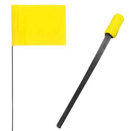 PerfectFly marking flag yellow 4x5 stake for high-visibility lawn boundaries.