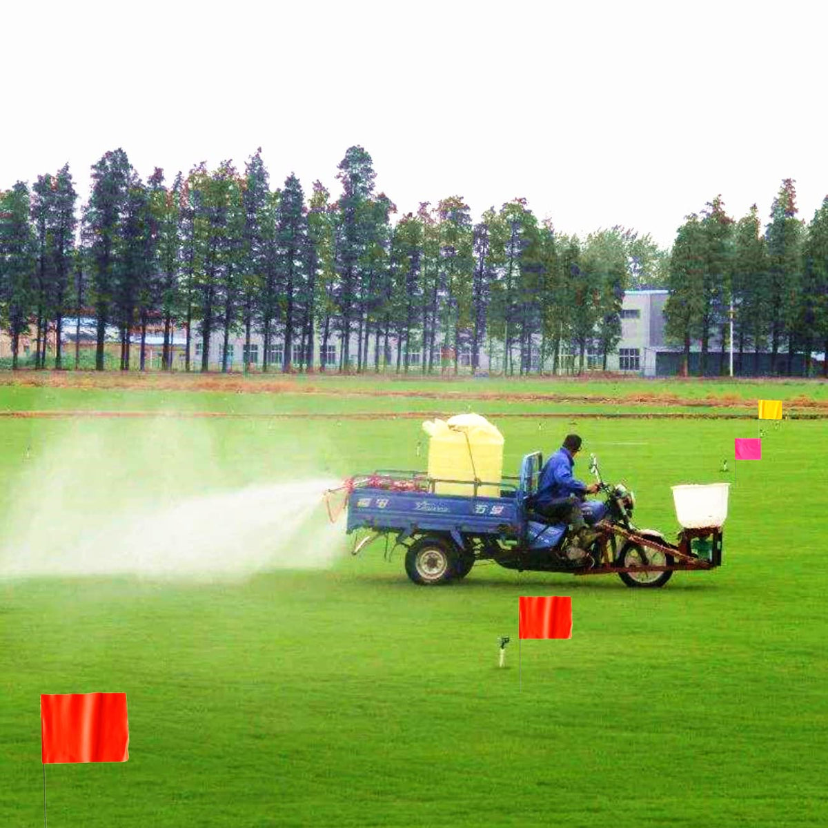 PERFECTFLY flag used to mark sprinkler zones to protect irrigation.