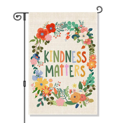 Perfectinsoy Kindness Matters floral garden flag to welcome guests year-round