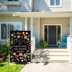 Perfectinsoy weatherproof garden flag polyester resists sun and rain.