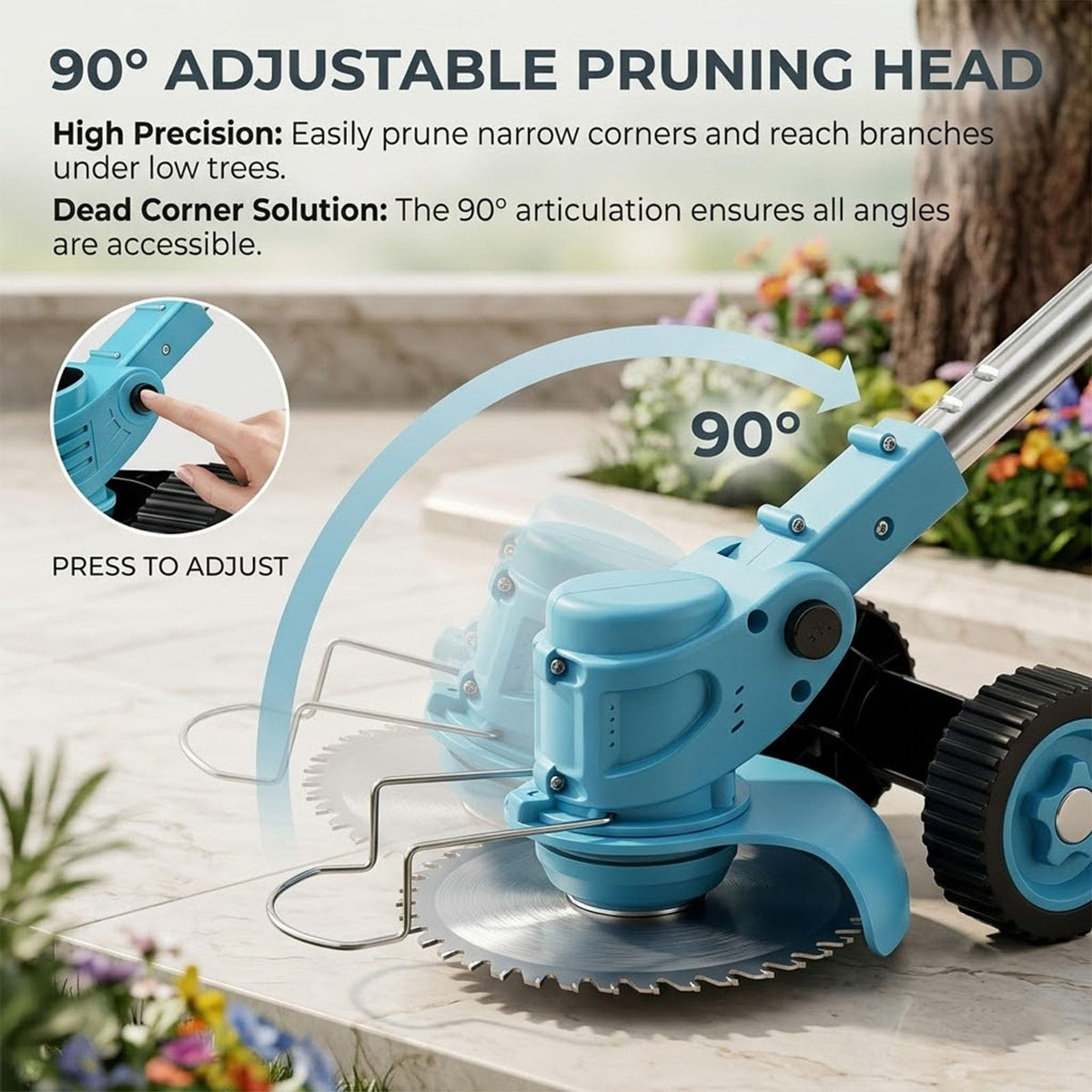 PericGrip balanced design with a wheel improves control and comfort.