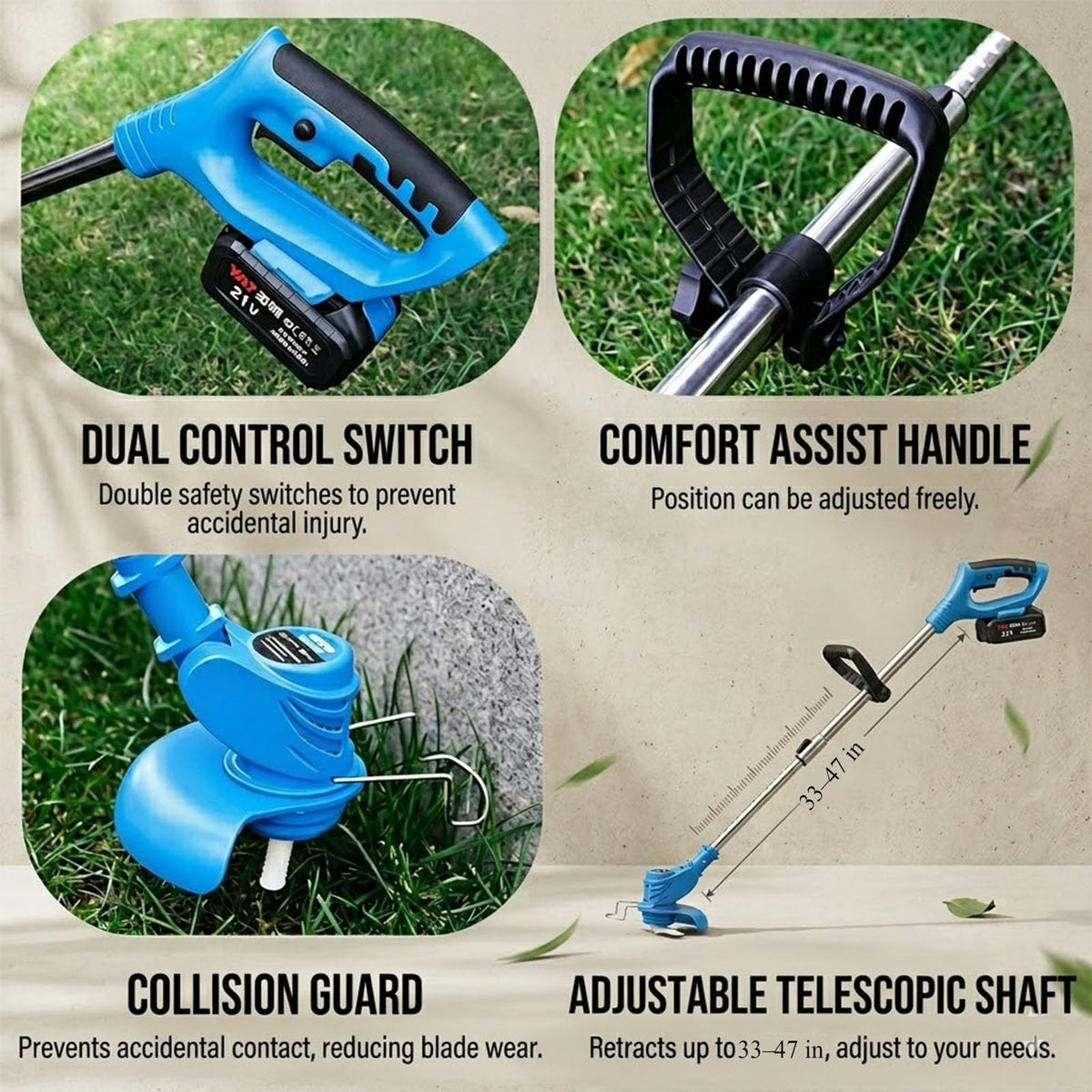 PericGrip lightweight trimmer designed at 1.5kg reduces trimming fatigue.