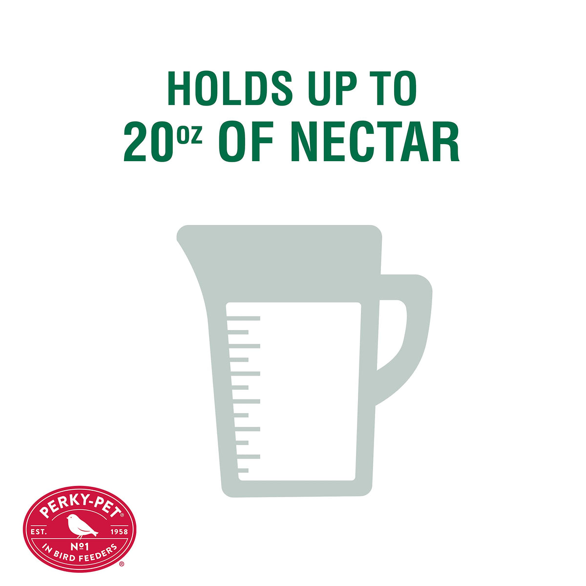 Perky-Pet 20 oz nectar capacity reduces refills