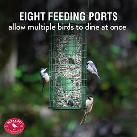 Perky-Pet 3 lb capacity helps keep birdseed available during busy feeding times.