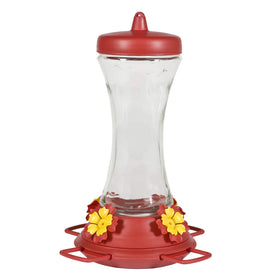 Perky-Pet 476 glass hummingbird feeder with clear reservoir for viewing nectar level