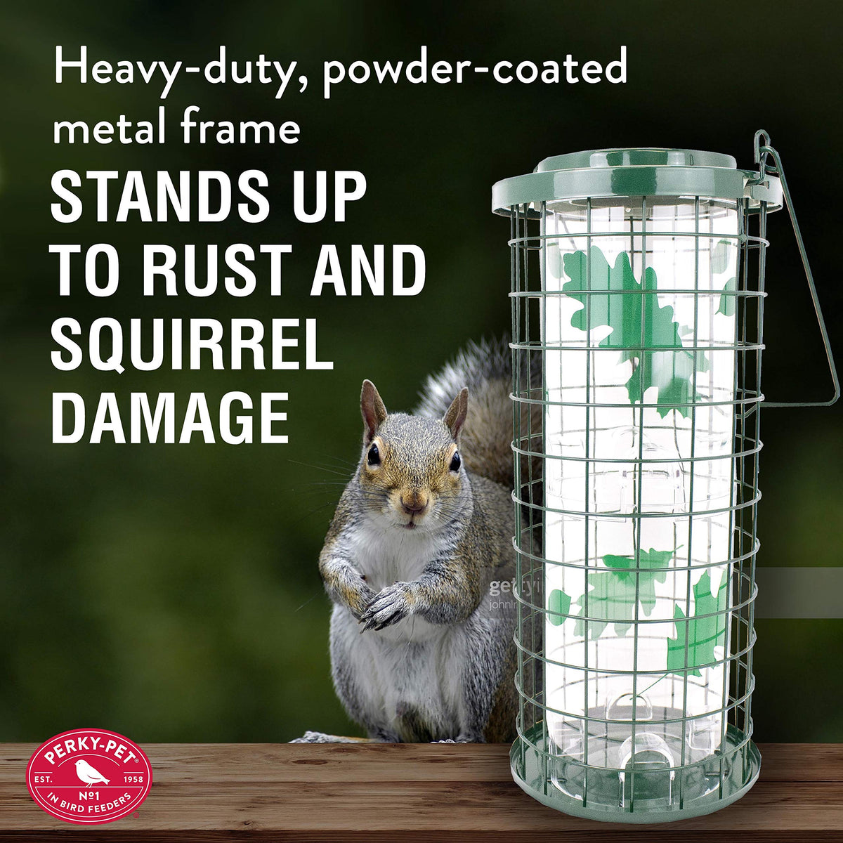 Perky-Pet clear seed compartment makes refilling and monitoring quick and simple.