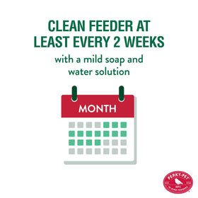 Perky-Pet Easy-Clean Metal Base simplifies maintenance with quick cleaning.