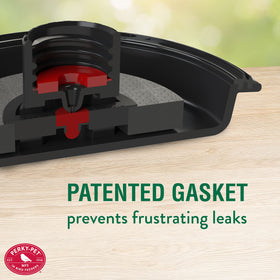 Perky-Pet Rose Gold base gasket prevents leaks during use.