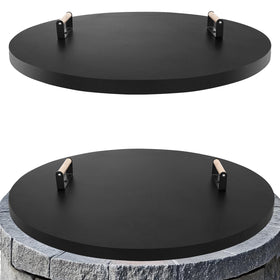 Permade 34-inch round fire pit lid protecting and covering your pit