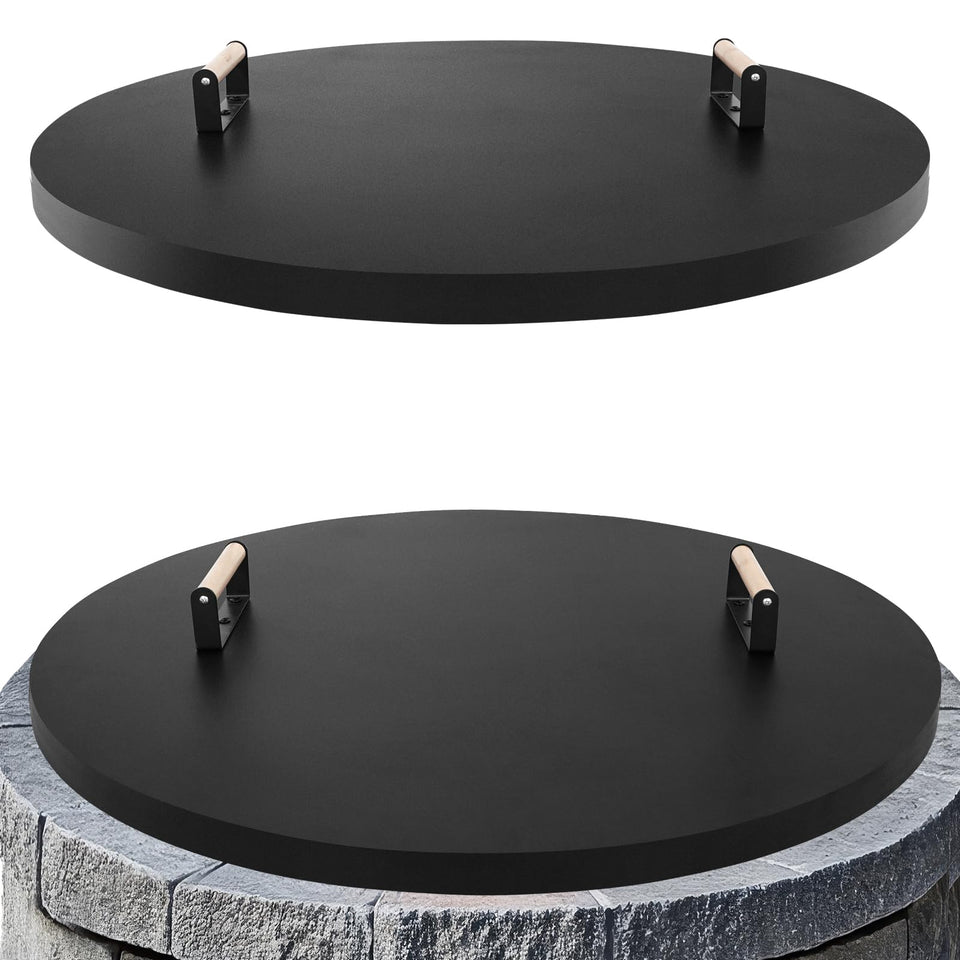Permade 34-inch round fire pit lid protecting and covering your pit