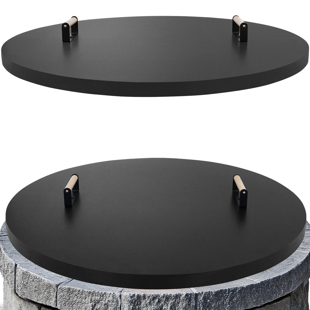 Permade fire pit lid round 38 diameter covers a fire pit for weather protection