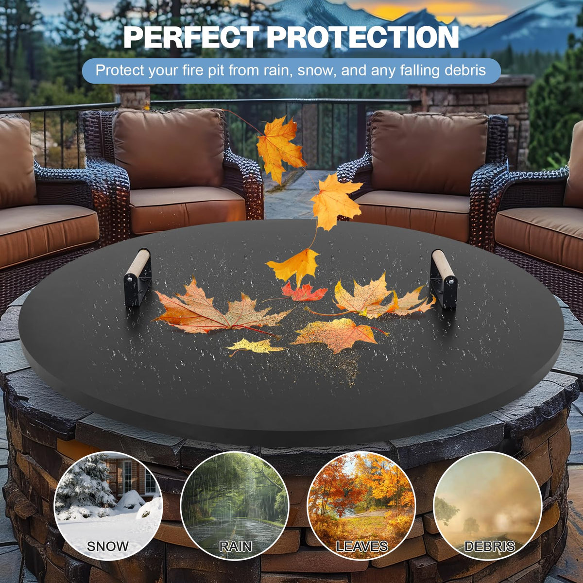 Permade fire pit lid table use converts your pit into a stable surface