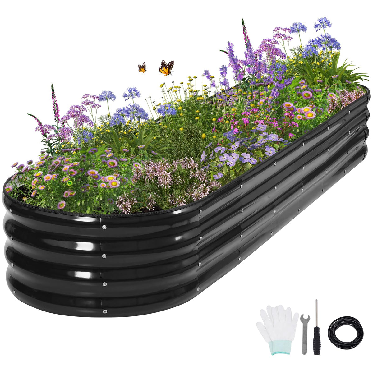 Permade galvanized raised bed edge shows a safe folded edge for family-friendly gardening