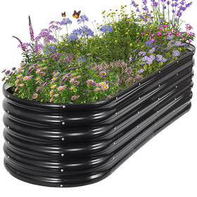 Permade galvanized raised bed with safety edging for family-friendly gardening