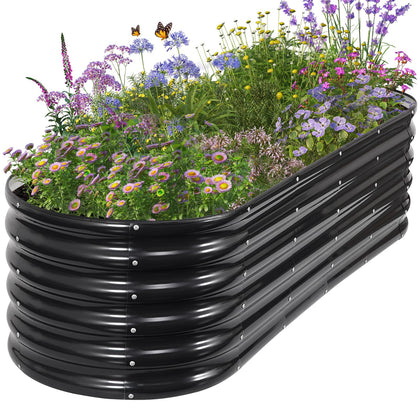 Permade galvanized raised bed with safety edging for family-friendly gardening