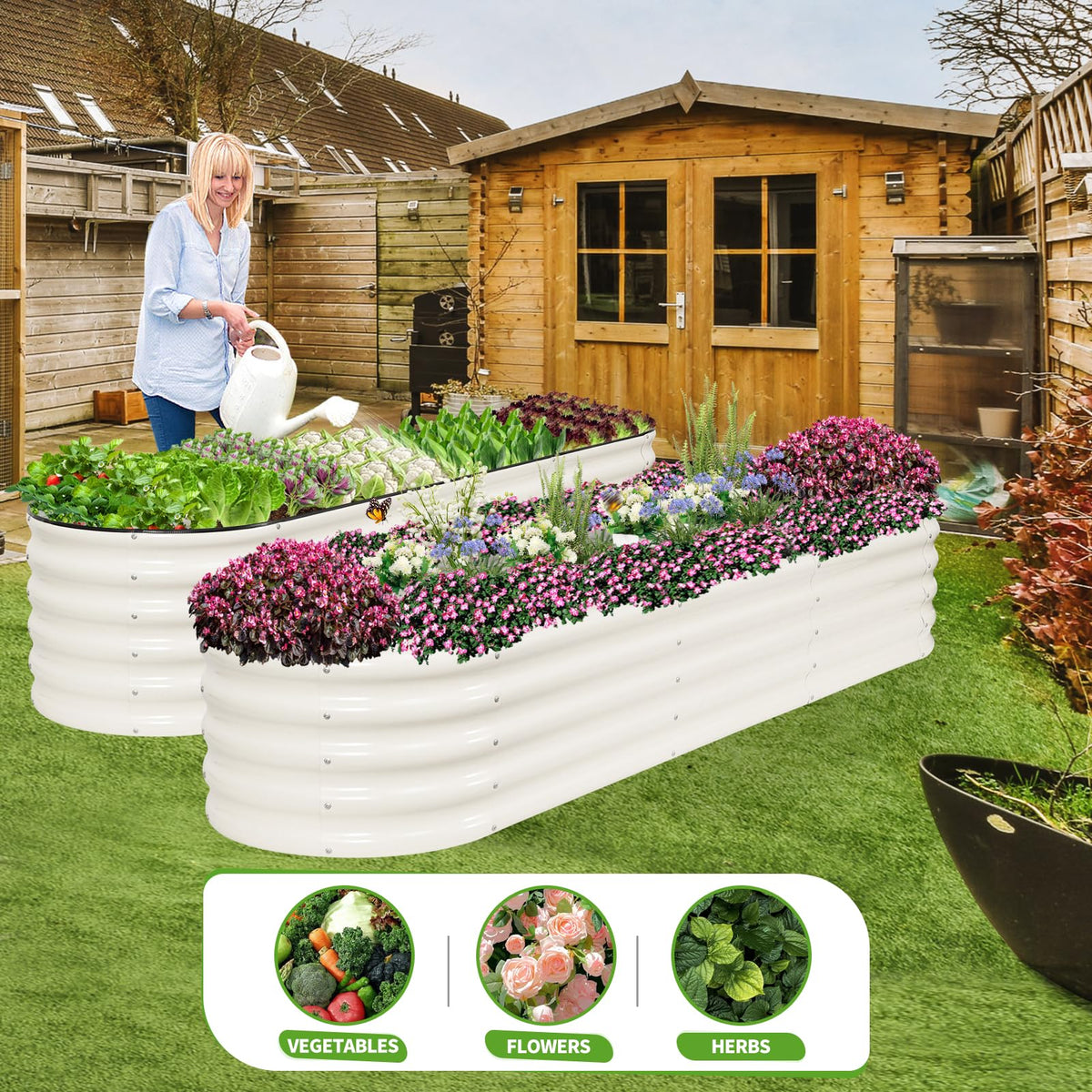 Permade gloves for vegetables included for comfortable planting.