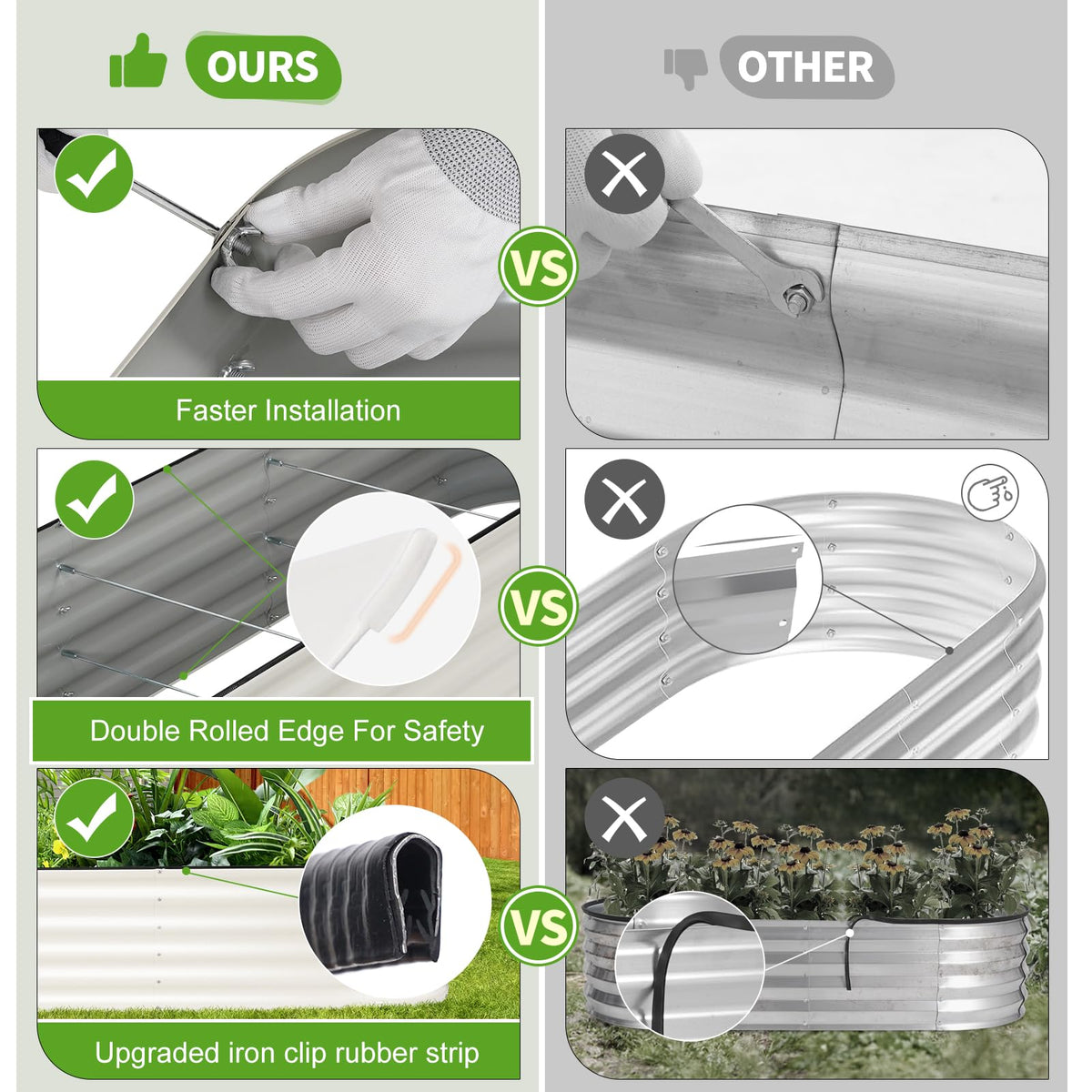 Permade oval design provides even support for plant growth.