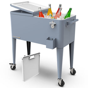 Permasteel 80qt party cooler ready for backyard entertaining with ample beverage space