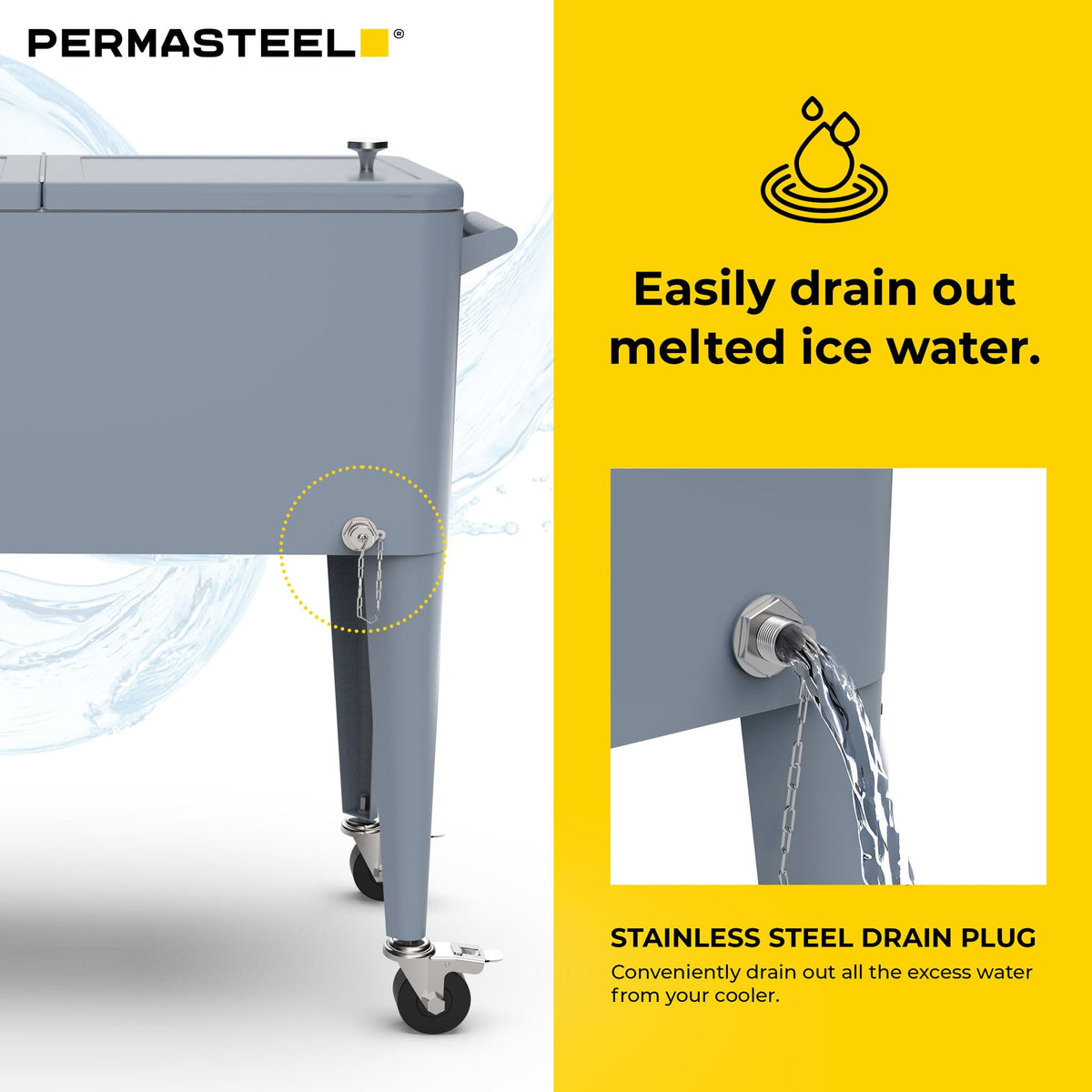 Permasteel divider doubles as a serving tray for snacks and drinks