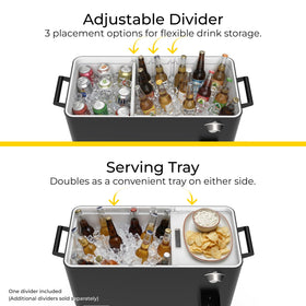 Permasteel Party Cooler with removable flip-top lid for quick access.
