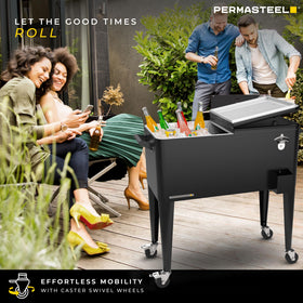 Permasteel Party Cooler features a divider that doubles as a serving tray.
