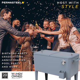 Permasteel removable flip-top lid provides quick access to drinks