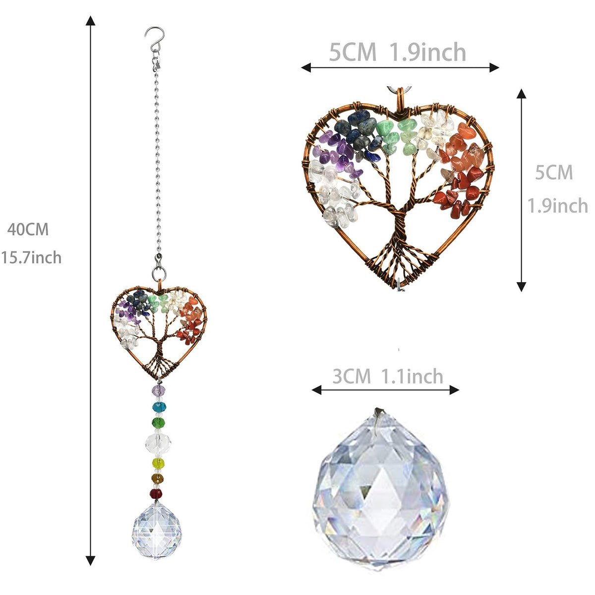 Persofine crystal ball suncatcher 30mm enhances sunlight with sparkling facets