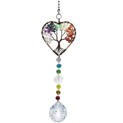 Persofine tree of life heart suncatcher, 40 cm, brightens sunny windows with shimmering light