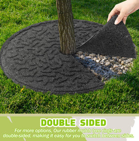 Peryiter ring features textured side to deter weeds while allowing water flow.