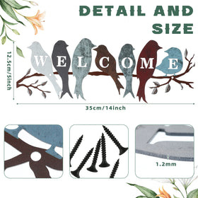 Peryiter metal welcome sign for doors and fences with rustic charm