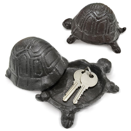 Pesilo turtle key hider blends under hedge for discreet spare key storage.