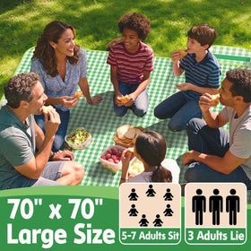 Pesilo picnic blanket folded compact for easy carry and storage.
