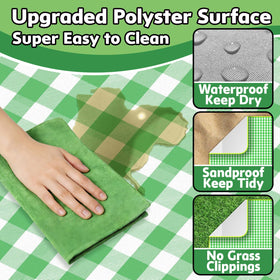 Pesilo picnic blanket waterproof bottom blocks moisture on damp ground.