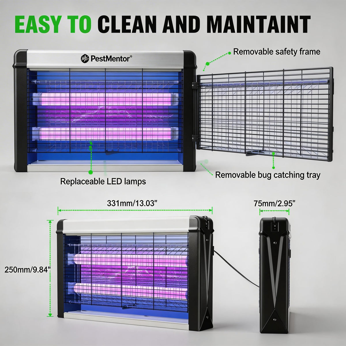 PestMentor 360-degree coverage zapper catching pests from all angles.