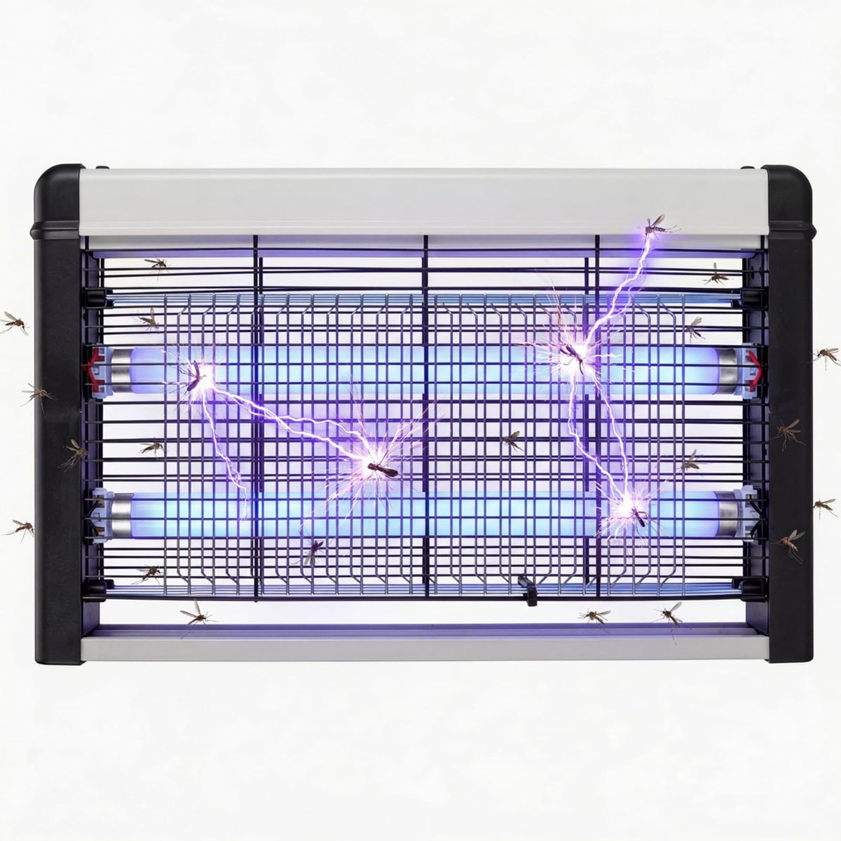 PestMentor electric bug zapper in a busy kitchen attracting flies safely