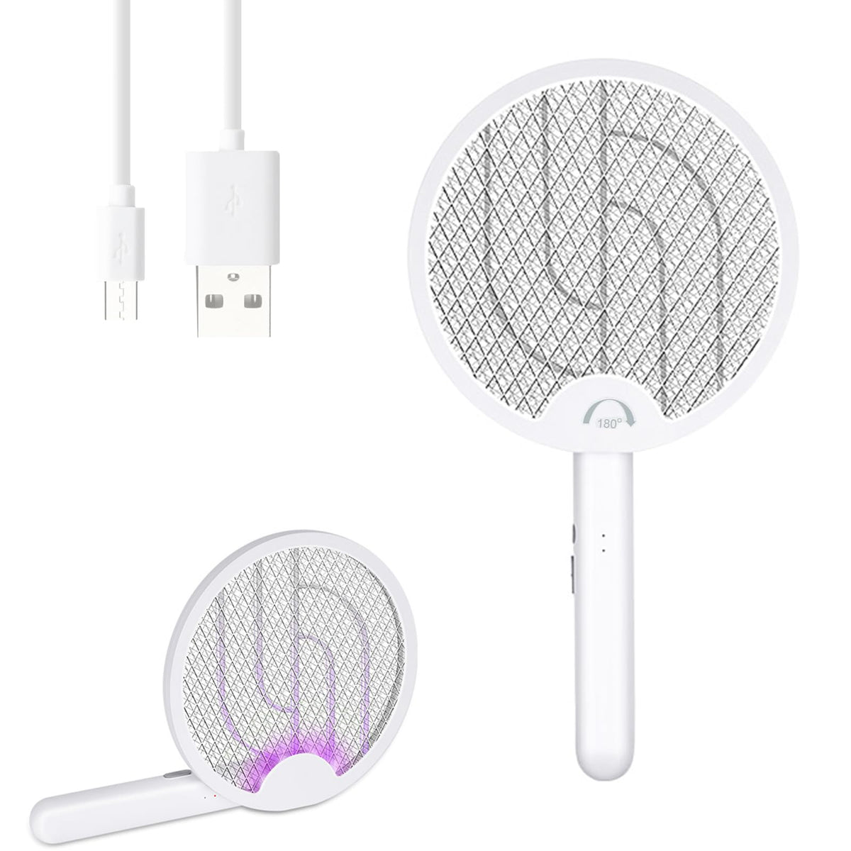 PestMentor Electric Fly Swatter with foldable handle for portable use